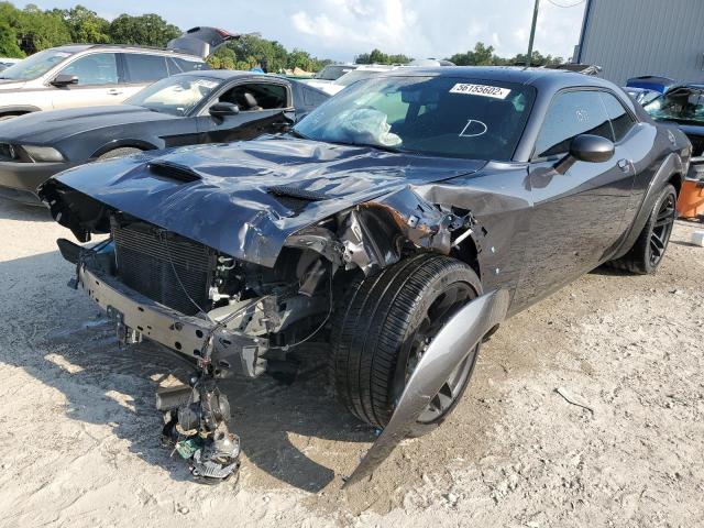 2C3CDZFJXMH580658 - 2021 DODGE CHALLENGER R/T SCAT PACK GRAY photo 2