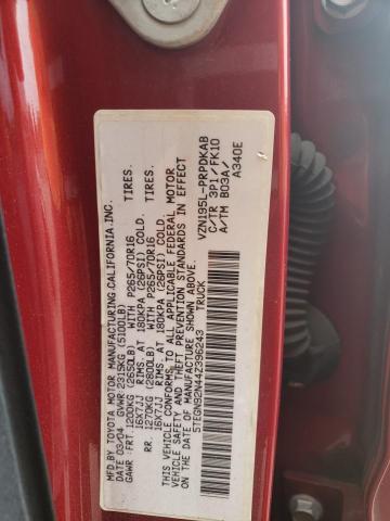 5TEGN92N44Z396243 - 2004 TOYOTA TACOMA DOUBLE CAB PRERUNNER BURGUNDY photo 13