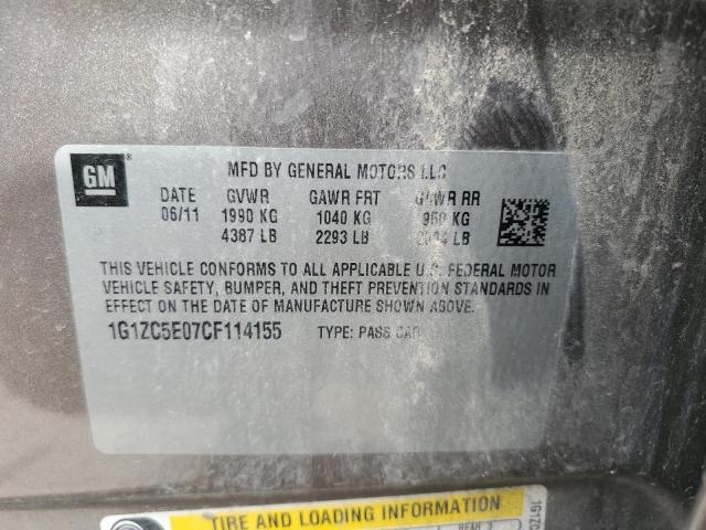 1G1ZC5E07CF114155 - 2012 CHEVROLET MALIBU 1LT 灰色 照片 12