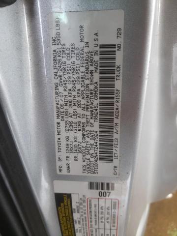 5TEUX42N47Z447924 - 2007 TOYOTA TACOMA ACCESS CAB ვერცხლისფერი ფოტო 13