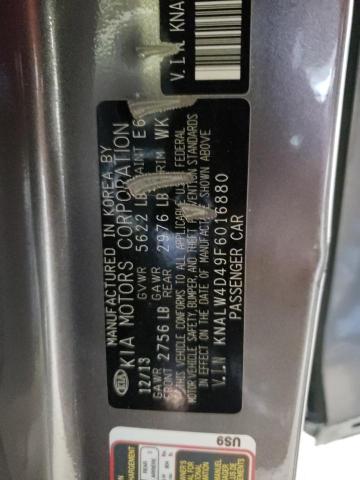 KNALW4D49F6016880 - 2015 KIA K900 GRAY photo 13