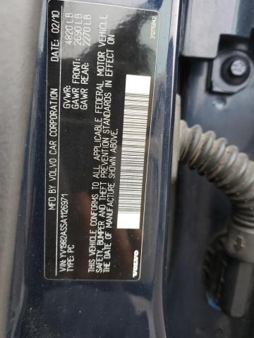 YV1982AS5A1126971 - 2010 VOLVO S80 3.2 BLUE photo 12