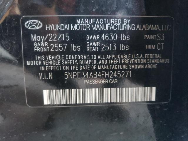 5NPE34AB4FH245271 - 2015 HYUNDAI SONATA SPORT BLACK photo 12