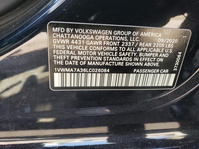 1VWMA7A36LC026084 - 2020 VOLKSWAGEN PASSAT R-LINE Schwarz Foto 12