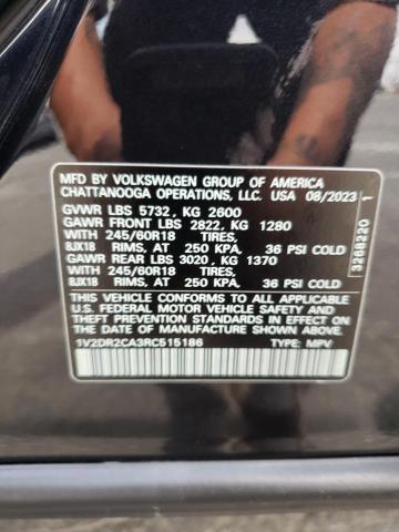 1V2DR2CA3RC515186 - 2024 VOLKSWAGEN ATLAS SE Чорний фото 13