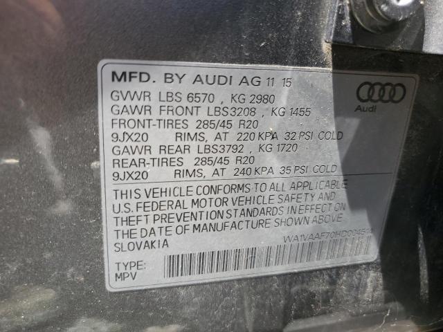 WA1VAAF70HD004514 - 2017 AUDI Q7 PRESTIGE 银色 照片 13