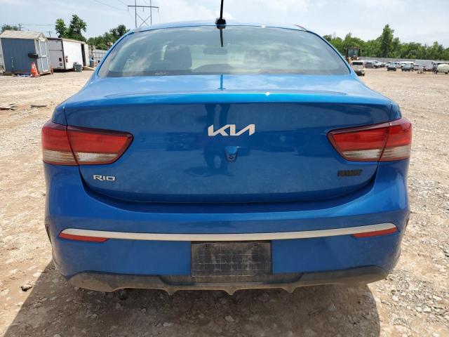 3KPA24AD4NE485393 - 2022 KIA RIO LX BLUE photo 6