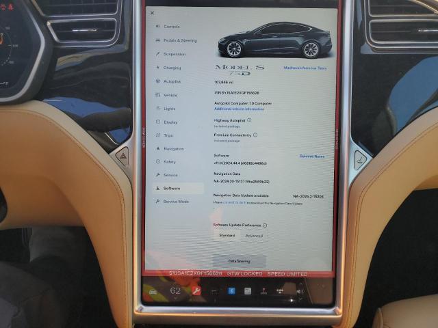 5YJSA1E2XGF156628 - 2016 TESLA MODEL S GRAY photo 9