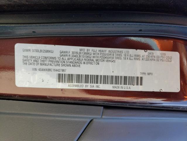 4S4WX86C164427867 - 2006 SUBARU B9 TRIBECA 3.0 H6 BURGUNDY photo 13