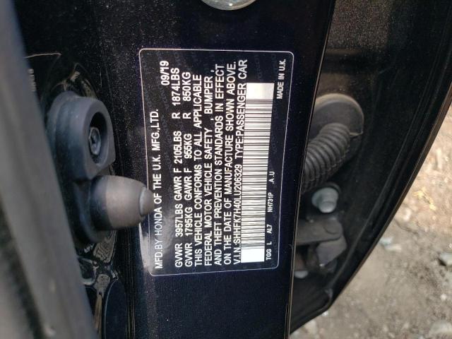 SHHFK7H40LU206329 - 2020 HONDA CIVIC SPORT 黑色 照片 12