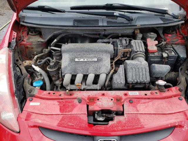 JHMGD376X7S802213 - 2007 HONDA FIT S წითელი ფოტო 11