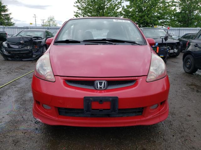 JHMGD376X7S802213 - 2007 HONDA FIT S წითელი ფოტო 5