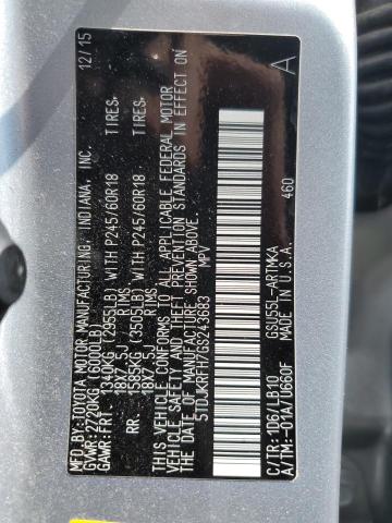 5TDJKRFH7GS243683 - 2016 TOYOTA HIGHLANDER XLE SILVER photo 13