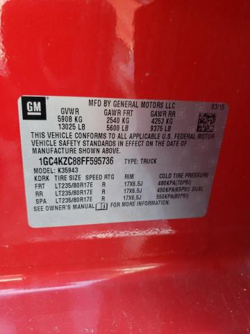 1GC4KZC88FF595736 - 2015 CHEVROLET SILVERADO K3500 LT RED photo 13