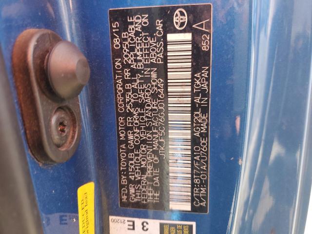 JTKJF5C76GJ016449 - 2016 TOYOTA SCION TC Mavi foto 12