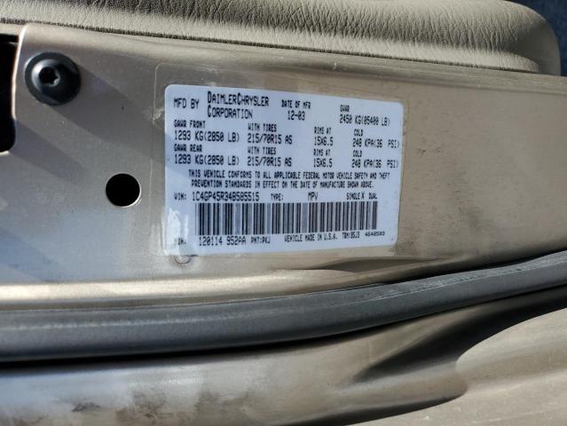 1C4GP45R34B585515 - 2004 CHRYSLER TOWN & COU 金色 照片 13