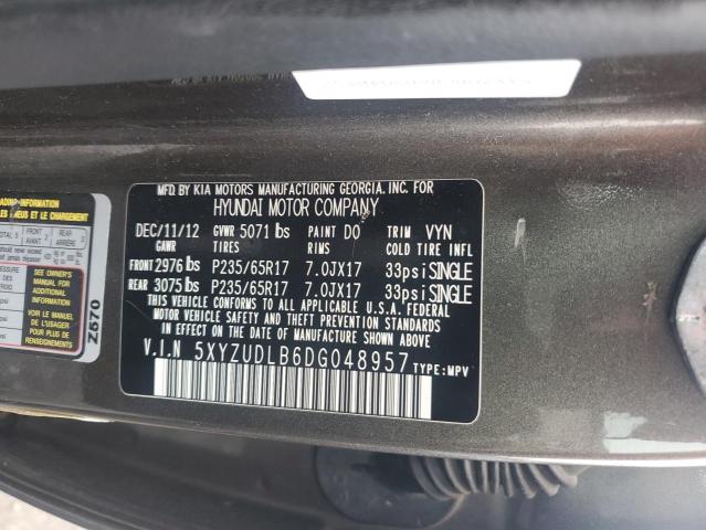 5XYZUDLB6DG048957 - 2013 HYUNDAI SANTA FE S TAN photo 12