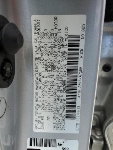 3TMJU62N17M029101 - 2007 TOYOTA TACOMA DOUBLE CAB PRERUNNER SILVER photo 12