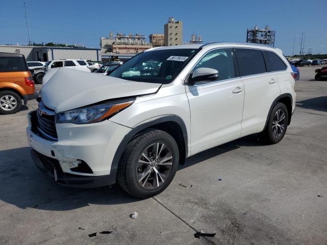 5TDKKRFH0GS124782 - 2016 TOYOTA HIGHLANDER XLE WHITE photo 1