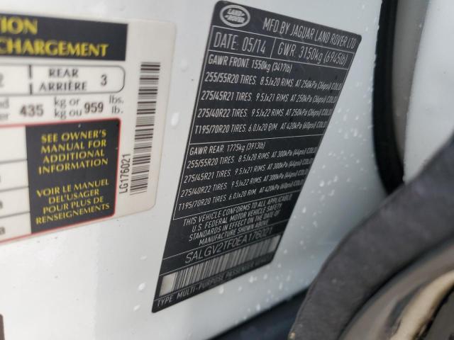 SALGV2TF0EA176021 - 2014 LAND ROVER RANGE ROVE AUTOBIOGRAPHY WHITE photo 13