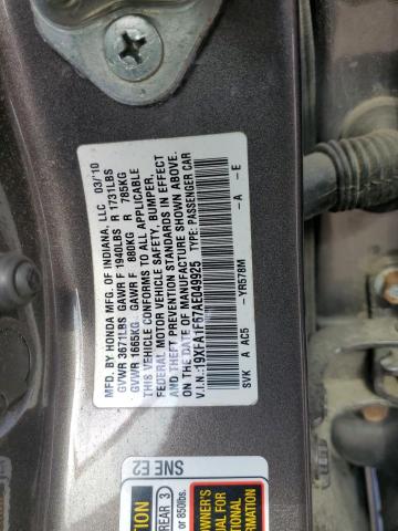 19XFA1F67AE049925 - 2010 HONDA CIVIC LX-S GRAY photo 13