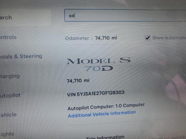 5YJSA1E27GF128303 - 2016 TESLA MODEL S BROWN photo 9