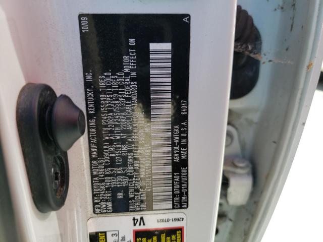 4T3ZE11A19U018814 - 2009 TOYOTA VENZA WHITE photo 12