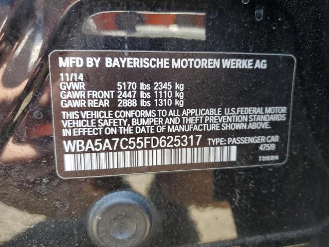 WBA5A7C55FD625317 - 2015 BMW 528 XI Negro foto 13