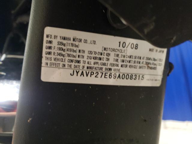 JYAVP27E69A008315 - 2009 YAMAHA XV1900 CU BLACK photo 10