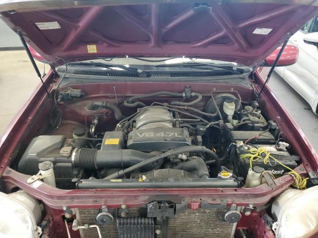 5TBBT4418YS021710 - 2000 TOYOTA TUNDRA ACCESS CAB BURGUNDY photo 11