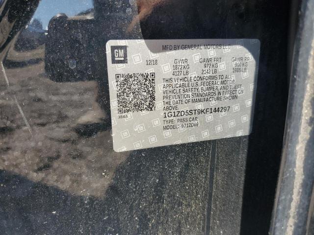 1G1ZD5ST9KF144297 - 2019 CHEVROLET MALIBU LT 黑色 照片 12