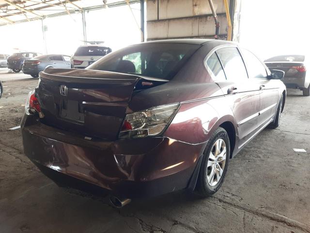 1HGCP26449A023353 - 2009 HONDA ACCORD LXP BURGUNDY photo 4