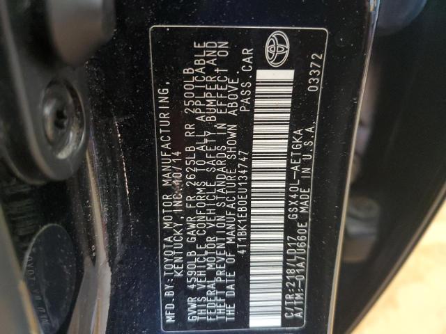 4T1BK1EB0EU134747 - 2014 TOYOTA AVALON BASE BLACK photo 12