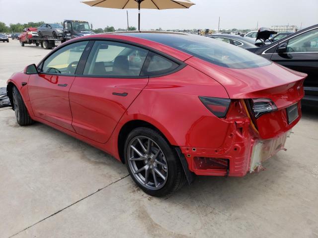 5YJ3E1EB8NF290480 - 2022 TESLA MODEL 3 RED photo 2