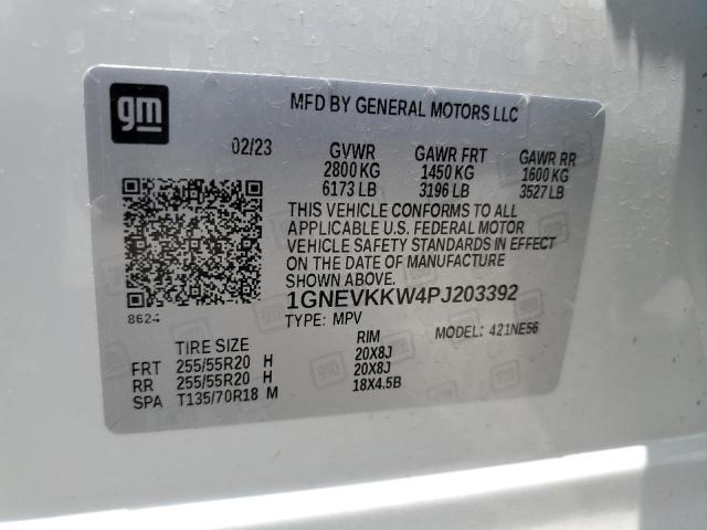 1GNEVKKW4PJ203392 - 2023 CHEVROLET TRAVERSE PREMIER WHITE photo 13