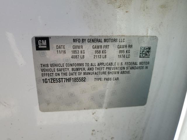 1G1ZE5ST7HF185582 - 2017 CHEVROLET MALIBU LT 白色 照片 12