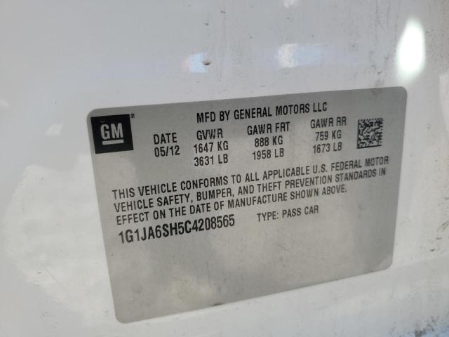 1G1JA6SH5C4208565 - 2012 CHEVROLET SONIC LS WHITE photo 12