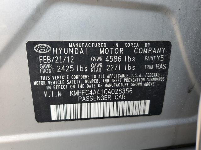 KMHEC4A41CA028356 - 2012 HYUNDAI SONATA HYBRID SILVER photo 12