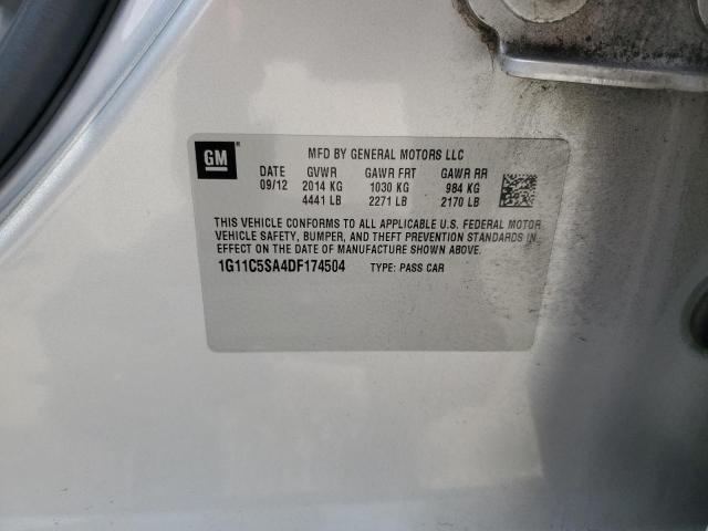 1G11C5SA4DF174504 - 2013 CHEVROLET MALIBU 1LT GRAY photo 12