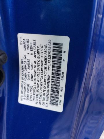 2HGFC3B7XHH354808 - 2017 HONDA CIVIC EXL BLUE photo 13