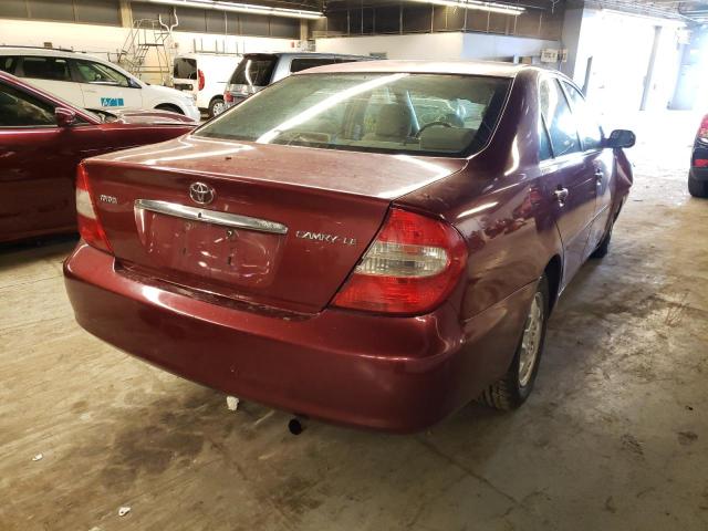 4T1BE32K63U153002 - 2003 TOYOTA CAMRY LE BURGUNDY photo 4