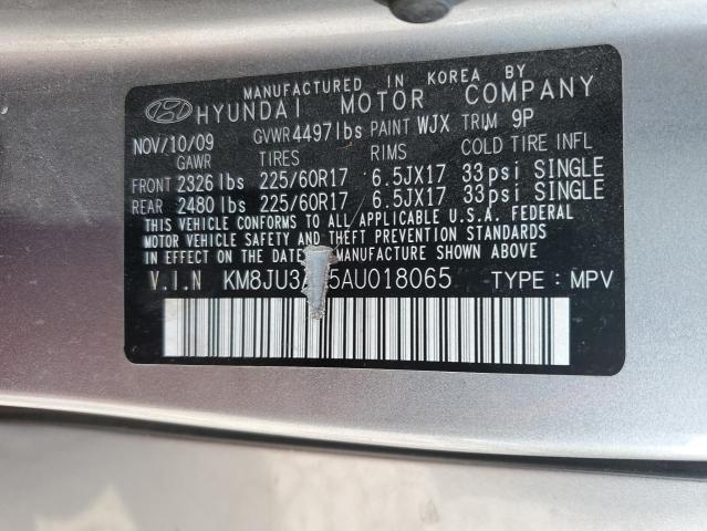 KM8JU3AC5AU018065 - 2010 HYUNDAI TUCSON GLS SILVER photo 13