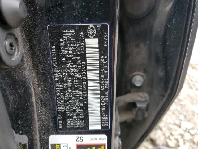 4T1G11AK0PU792540 - 2023 TOYOTA CAMRY SE NIGHT SHADE BLACK photo 12