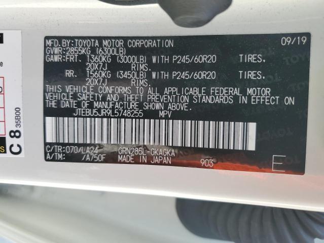 JTEBU5JR9L5748255 - 2020 TOYOTA 4RUNNER SR5/SR5 PREMIUM 白色 照片 10