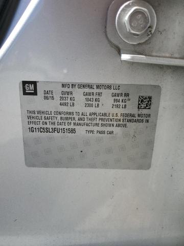 1G11C5SL3FU151585 - 2015 CHEVROLET MALIBU 1LT Gümüş foto 12
