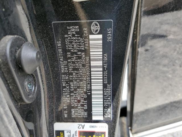 4T1BK3DB5BU375146 - 2011 TOYOTA AVALON BASE 黑色 照片 13