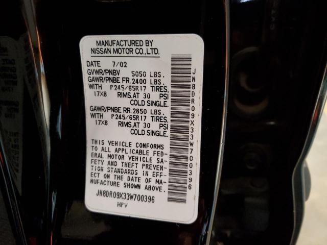 JN8DR09X33W700396 - 2003 NISSAN PATHFINDER LE 黑色 照片 14