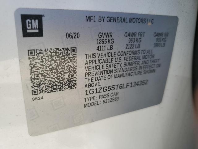 1G1ZG5ST6LF134352 - 2020 CHEVROLET MALIBU RS WHITE photo 13