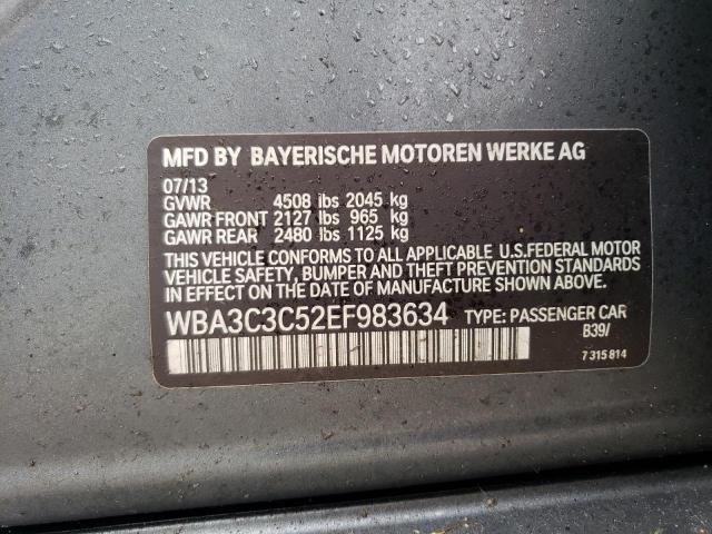 WBA3C3C52EF983634 - 2014 BMW 3 SERIES I XDRIVE GRAY photo 12