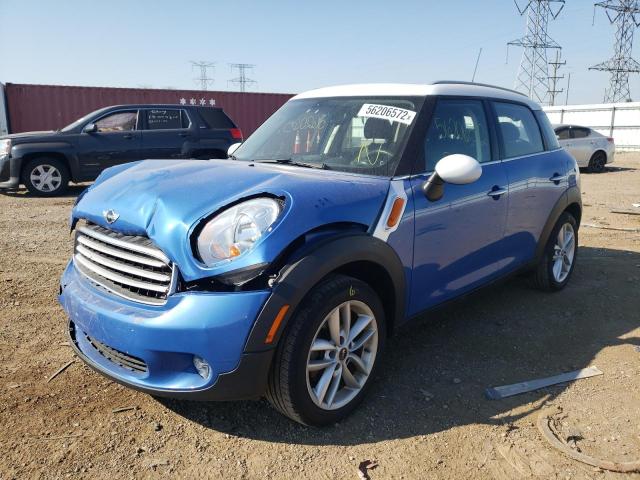 WMWZB3C55DWM31251 - 2013 MINI COOPER COUNTRYMAN BLUE photo 2